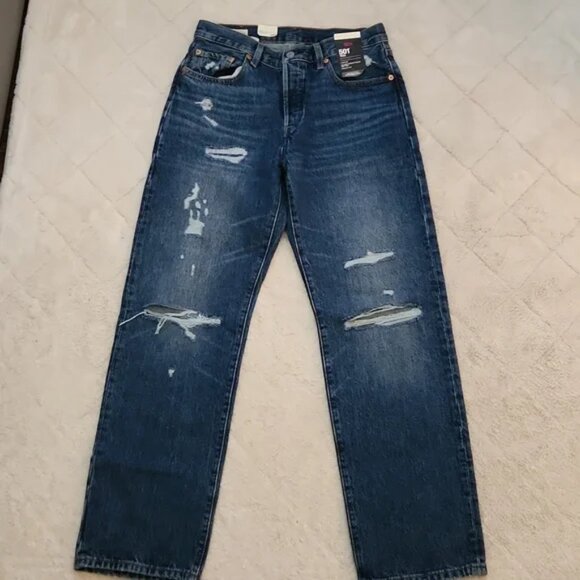 Levi's Distressed Blue Jeans - Picture 1 of 5
